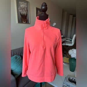 Coral Turtleneck Fleece Pullover